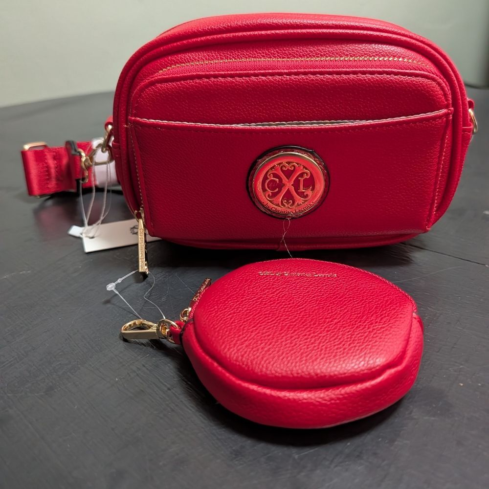 Christian Lacroix Vibrant Red Crossbody Bag with Coin Pouch